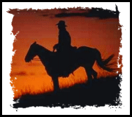 cowboy silhouette & sunset