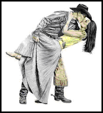 Cowboy kissing