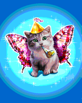 New Years Angel Cat